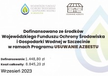 Dofinansowanie zadania „Usuwanie wyrobów zawierających azbest z terenu Gminy Ustronie Morskie”