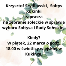 W piątek wybiorą sołtysa mieszkańcy Kukinki