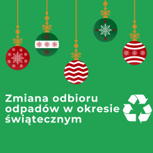 Zmiana odbioru odpadów w okresie świątecznym!