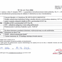Informacja o wywieszeniu wykazu Nr 6/2026